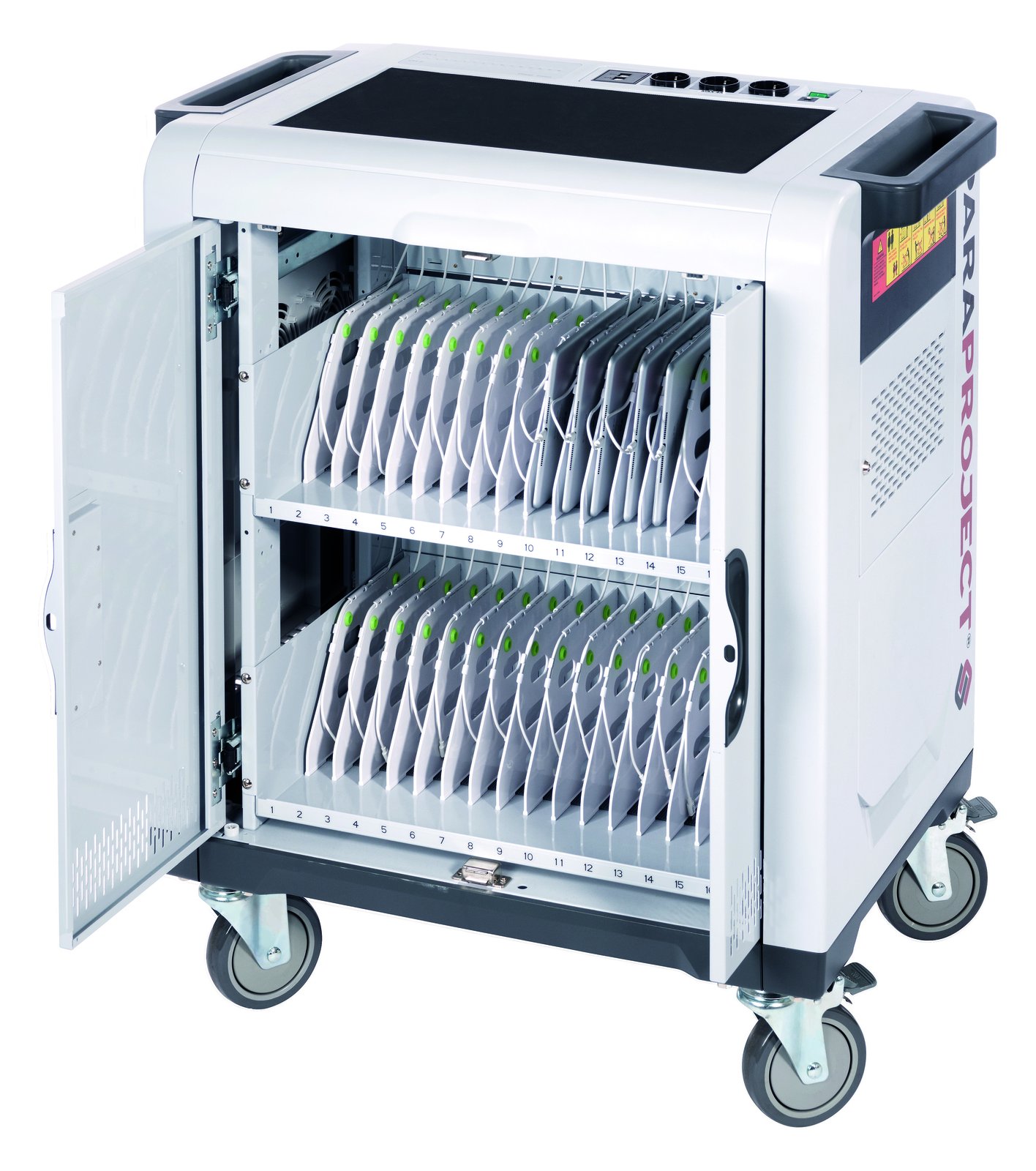 PARAT PARAPROJECT Trolley i32 - Wagen (synchronisieren und laden) - für 32 Tablets / 1 Notebook - verriegelbar - Grau
