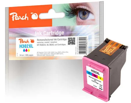 Peach 14 ml - Farbe (Cyan, Magenta, Gelb) - kompatibel - wiederaufbereitet - Tintenpatrone (Alternative zu: HP 302XL), Ansicht 2