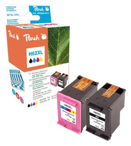 Peach 2er-Pack - Schwarz, Farbe (Cyan, Magenta, Gelb) - kompatibel - wiederaufbereitet - Alternative zu: HP C2P05AE, …