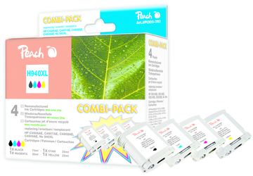Peach 4er-Pack - Schwarz, Gelb, Cyan, Magenta - kompatibel - Tintenpatrone (Alternative zu: HP 940XL) von LumaTech