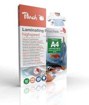 Peach 80 Mikron - 100er-Pack - glänzend - A4 (210 x 297 mm) von LumaTech