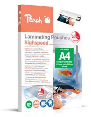 Peach 80 Mikron - 100er-Pack - glänzend - A4 (210 x 297 mm), Ansicht 2