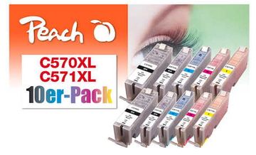 Peach C570XL/C571XL - 10er-Pack - XL-Yield - Schwarz, Gelb, Cyan, Magenta - kompatibel - wiederaufbereitet von LumaTech