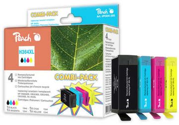 Peach Combi-Pack - 4er-Pack - Schwarz, Gelb, Cyan, Magenta - Tintenpatrone (Alternative zu: HP 364XL) von LumaTech