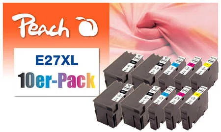 Peach Combi-Pack E27XL - 10er-Pack - Schwarz, Gelb, Cyan, Magenta - (Alternative zu: Epson 27XL, Epson T2714), Ansicht 2