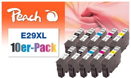 Peach Combi-Pack E29XL - 10er-Pack - Schwarz, Gelb, Cyan, Magenta - Tintenpatrone (Alternative zu: Epson 29XL), Ansicht 2