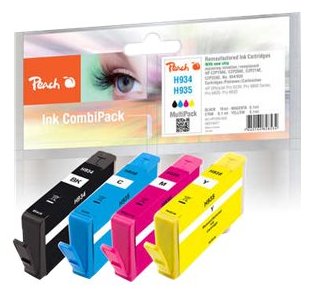 Peach Combi-Pack H934/H935 - 4er-Pack - Schwarz, Gelb, Cyan, Magenta - Tintenpatrone (Alternative zu: HP 935, HP 934)