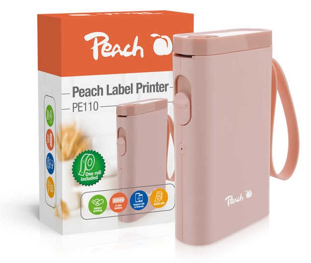 Peach Etikentendrucker PE110 pink - Drucker - Thermotransferdruck