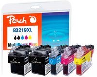 Peach Multi Pack Plus - 5er-Pack - Schwarz, Gelb, Cyan, Magenta - (Alternative zu: Brother LC3219XLBK,...)