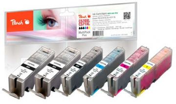Peach Multi Pack Plus XL - 6er-Pack - Schwarz, Gelb, Cyan, Magenta - (Alternative zu: Canon CLI-571BKXL,...) von LumaTech