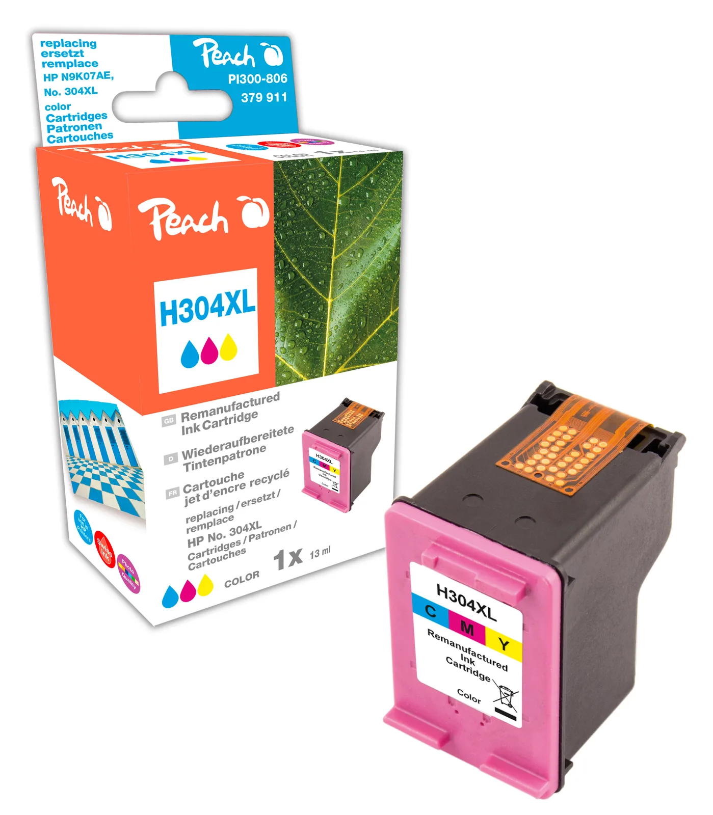 Peach Patrone HP Nr.304XL N9K07AE color komp - Kompatibel - Tintenpatrone, Ansicht 2