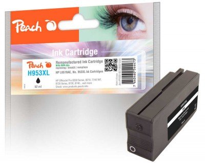 Peach Patrone HP Nr.953XL black mit OEM Chip remanufactured - Wiederaufbereitet - Kompatibel