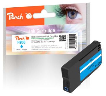 Peach Patrone HP Nr.963 3JA23AE cyan OEM reset ink level remanufactured - Wiederaufbereitet - Kompatibel von LumaTech