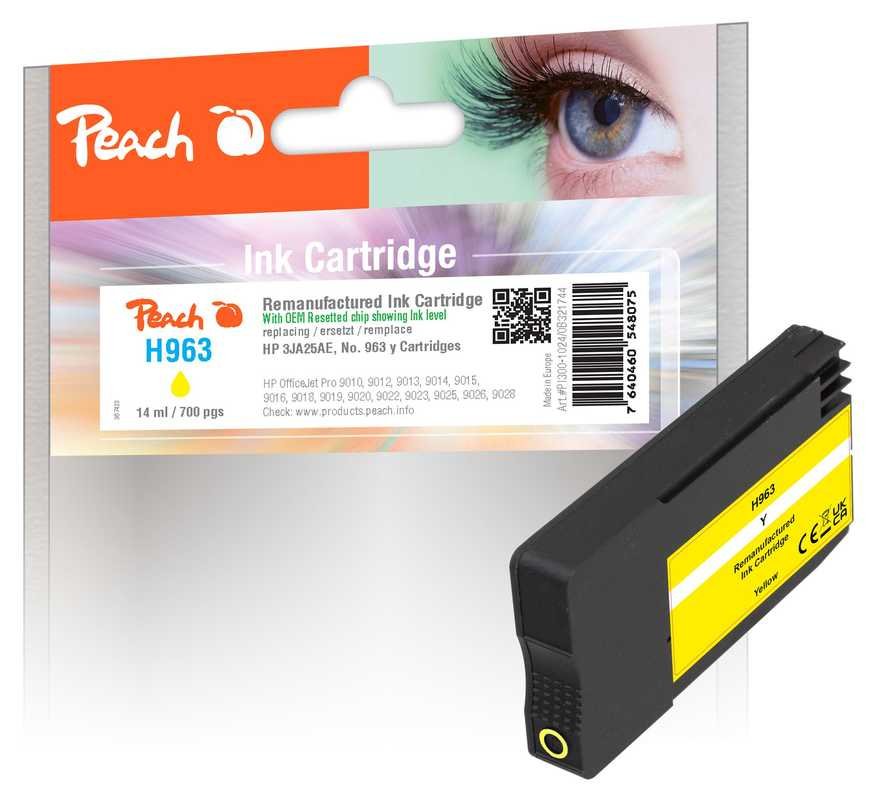 Peach Patrone HP Nr.963 3JA25AE yellow OEM reset ink leve remanufactured - Wiederaufbereitet - Kompatibel