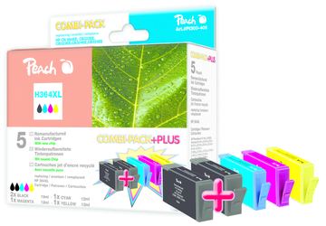 Peach Spar Pack Plus - 5er-Pack - Größe XL - Schwarz, Gelb, Cyan, Magenta - Tintenpatrone (Alternative zu: HP 364XL) von LumaTech