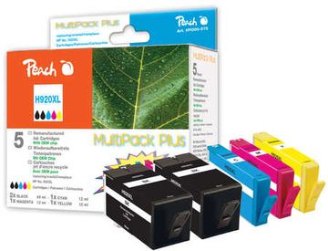 Peach Spar Pack Plus - 5er-Pack - XL-Kapazität - Schwarz, Gelb, Cyan, Magenta - Tintenpatrone (Alternative zu: HP 920XL) von LumaTech