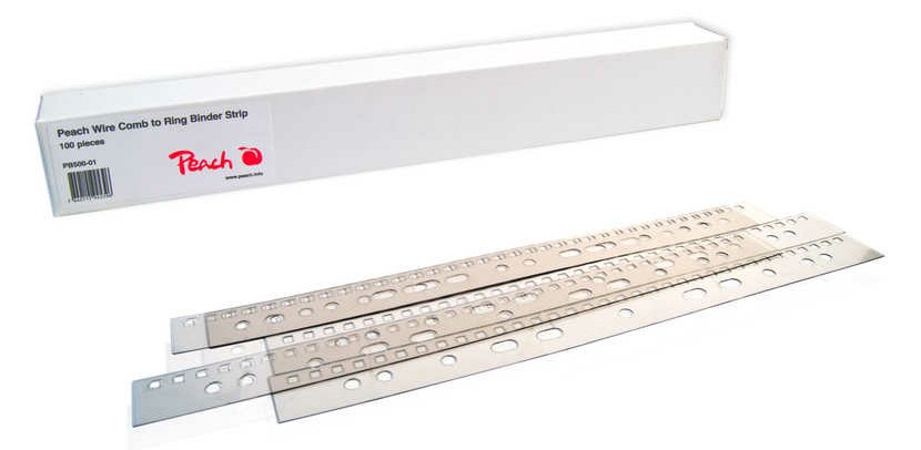 Peach Wire Comb to Ring Binder Strip