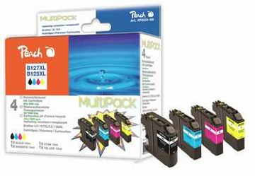 Peach Combi-Pack - 4er-Pack - Schwarz, Gelb, Cyan, Magenta (Alternative zu: Brother LC125XL, Brother LC127XL) von LumaTech