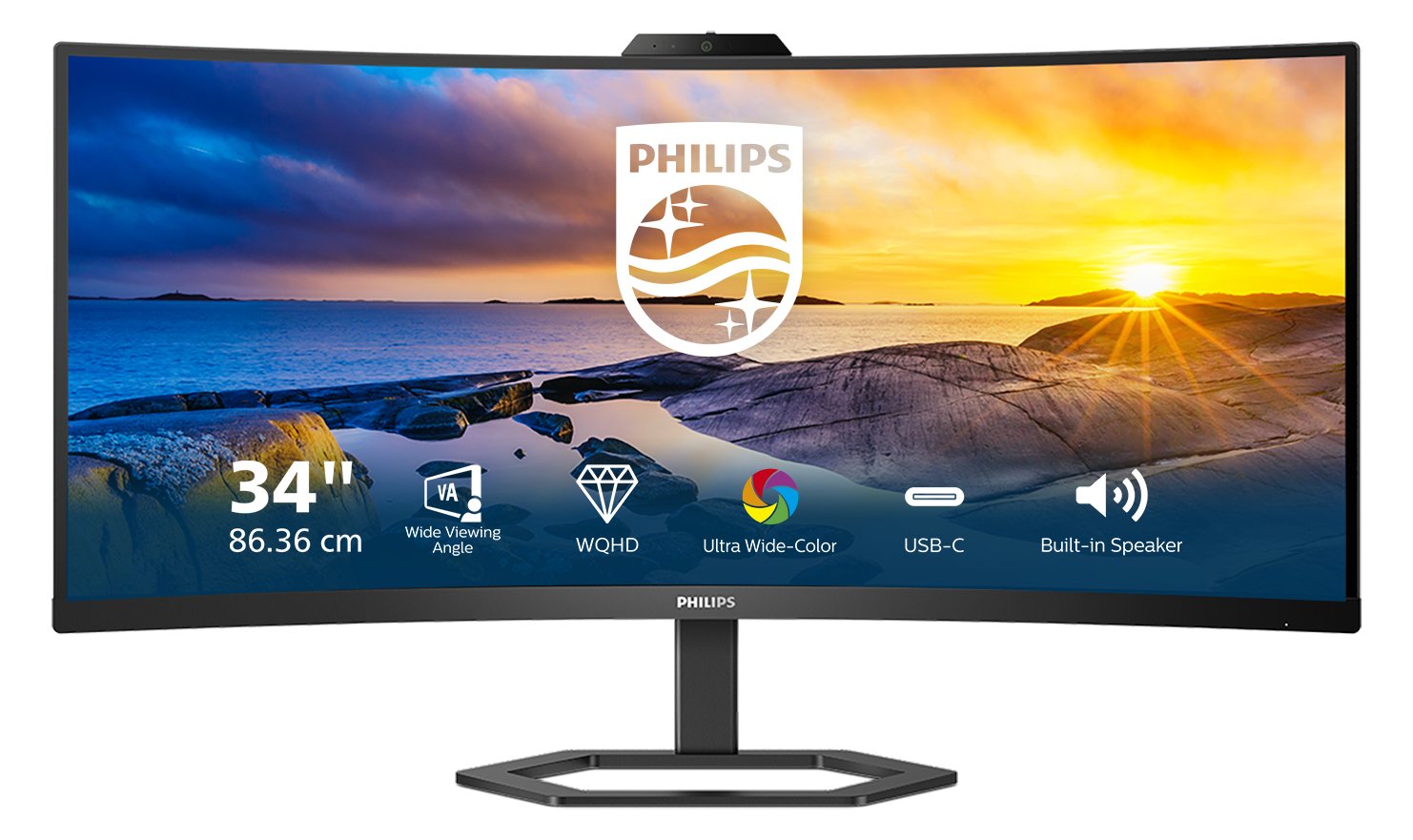 Philips 34E1C5600HE - 5000 Series - LED-Monitor - gebogen - 86.36 cm (34)
