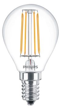 Philips Classic LEDLuster - Glühbirne mit LED-Filament - Form: P45 - klar Finish - E14 - 4 W (Entsprechung 40 W) von LumaTech
