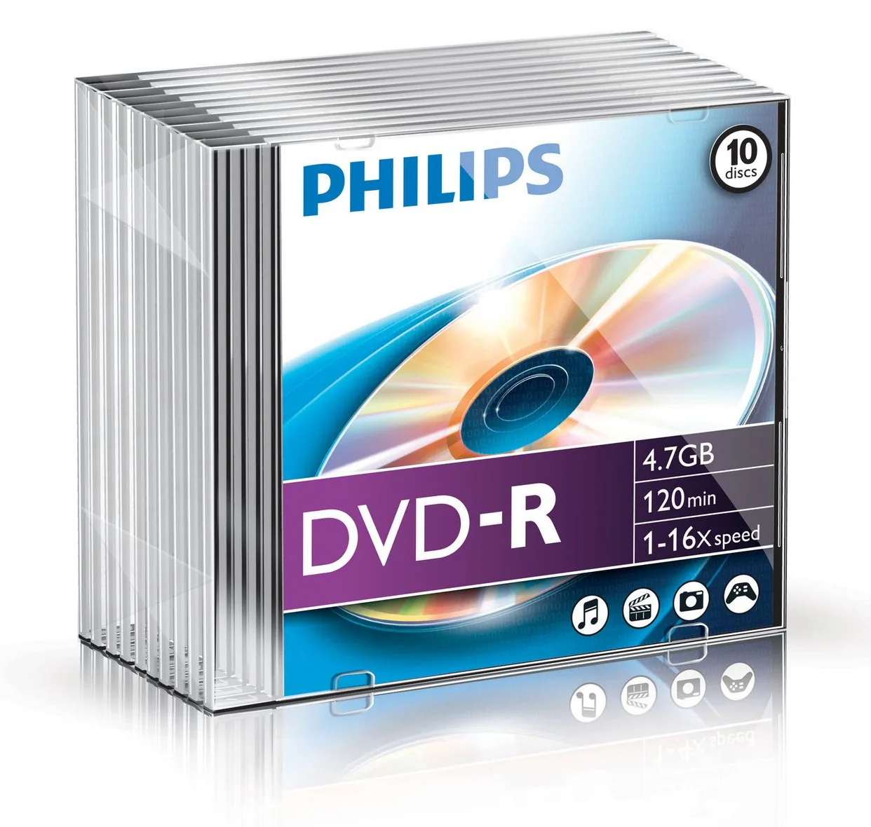Philips DM4S6S10F - 10 x DVD-R - 4.7 GB (120 Min.), Ansicht 2