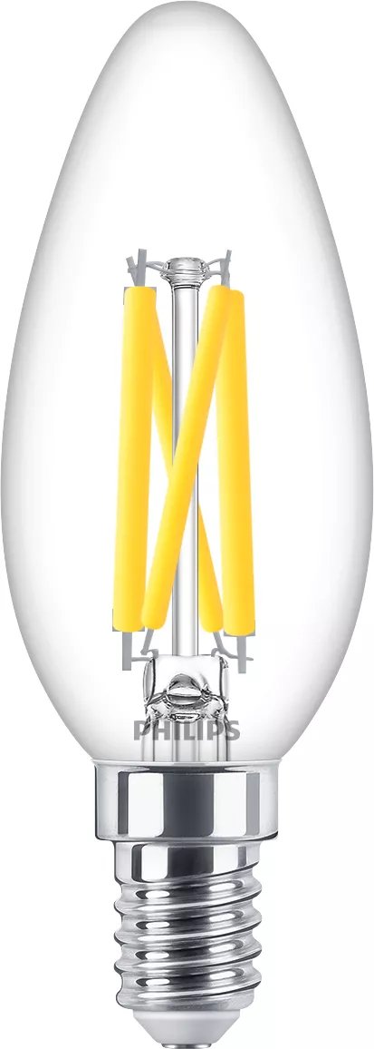 Philips Filament-Kerzenlampe - B35 E14 - transparent - 60 W - 5,9 W - 60 W - E14 - 806 lm - 15000 h - Warmes Glühen