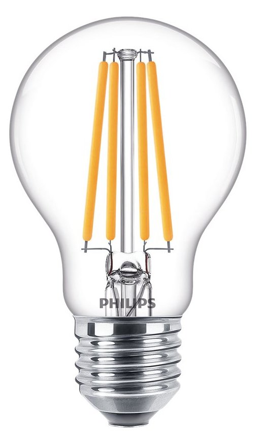 Philips Glühbirne mit LED-Filament - Form: A60 - klar Finish - E27 - 10.5 W (Entsprechung 100 W)
