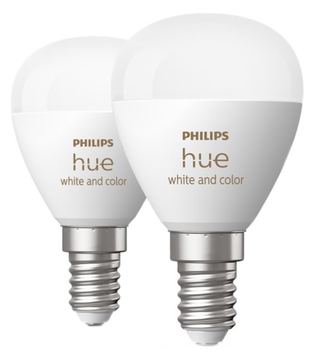 Philips Hue White and Color Ambiance - LED-Lampe - Form: P45 - E14 - 5.1 W - warmweißes bis kaltweißes Licht (2er Pack) von LumaTech