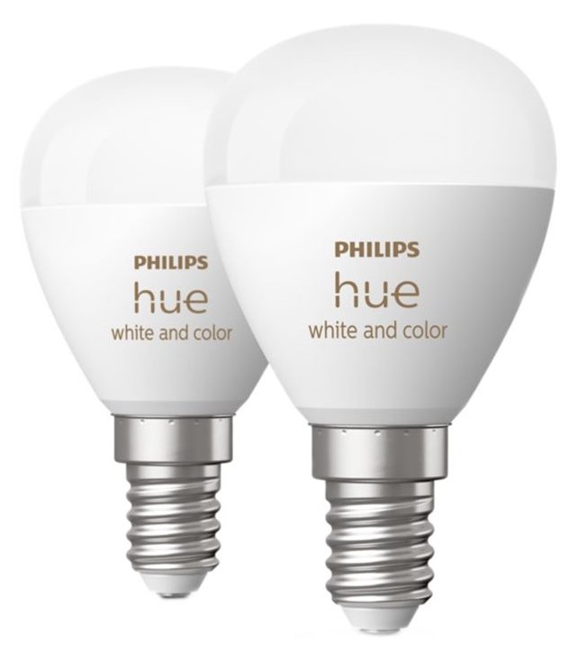Philips Hue White and Color Ambiance - LED-Lampe - Form: P45 - E14 - 5.1 W - warmweißes bis kaltweißes Licht (2er Pack)