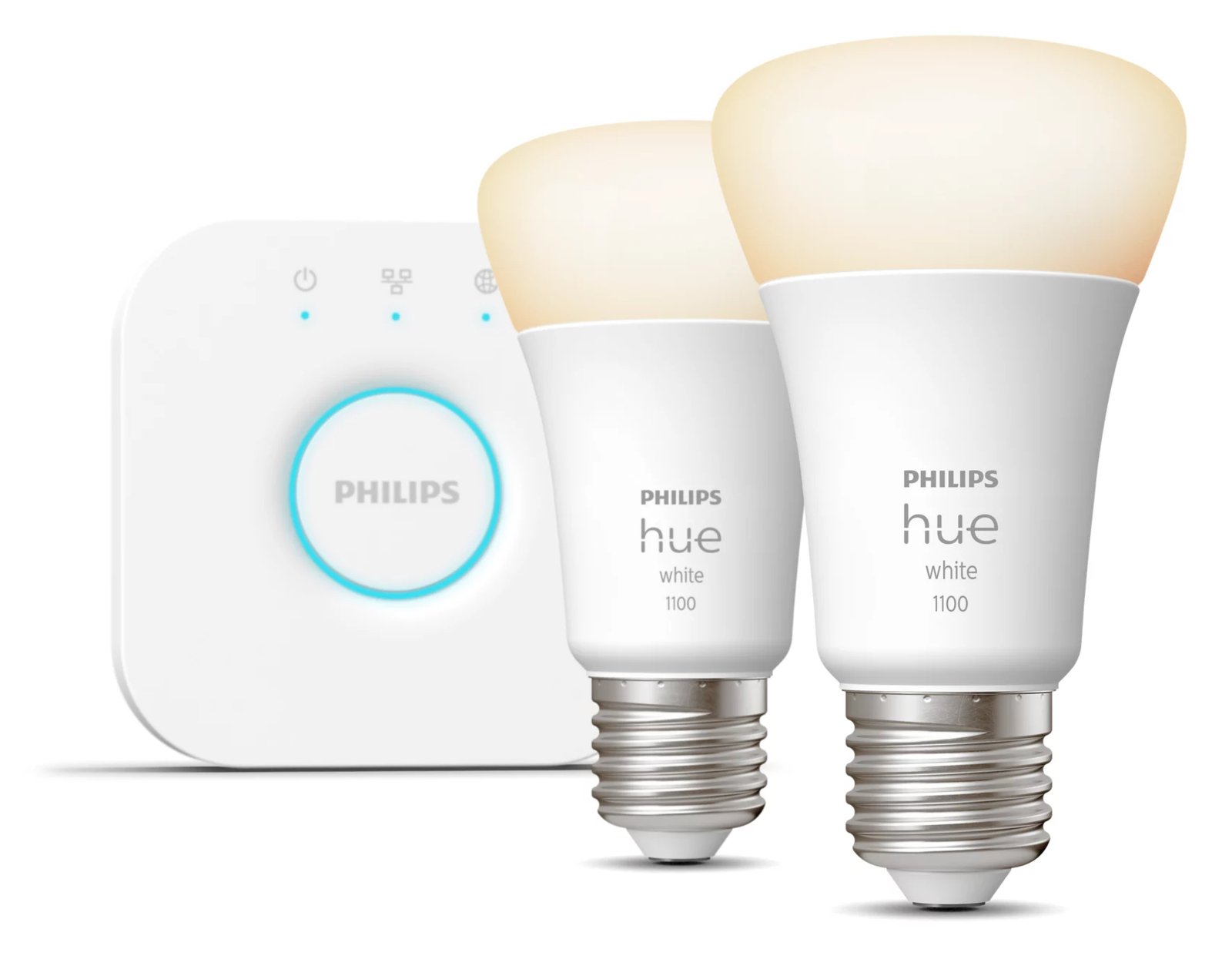 Philips Hue White Starter Kit - Drahtloses Beleuchtungs-Kit - LED-Lampe x 2 - E27 - 9.5 W (Entsprechung 75 W)