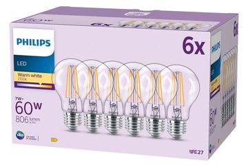 Philips LED Classic - LED-Lampe - Form: A60 - E27 - 7 W (Entsprechung 60 W)