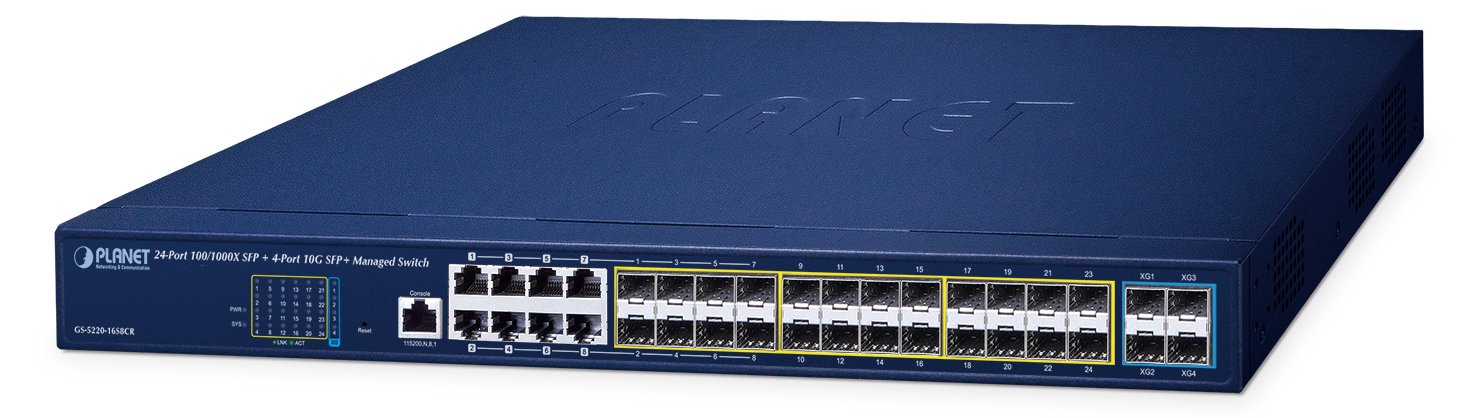 Planet GS-5220-16S8CR - Switch - managed - 24 x Gigabit SFP + 8 x Shared 10/100/1000