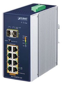 Planet IGS-1020PTF-12V - Switch - unmanaged - 8 x 10/100/1000 (PoE+) von LumaTech