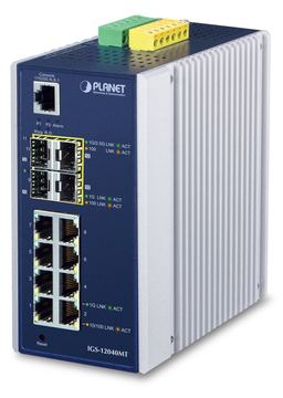 Planet IGS-12040MT - Switch - managed - 8 x 10/100/1000 + 4 x Gigabit SFP von LumaTech