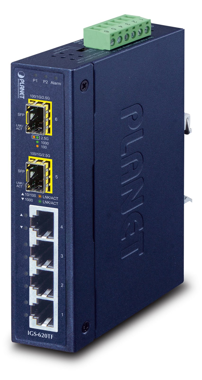 Planet IGS-620TF - Switch - unmanaged - 4 x 10/100/1000 + 2 x Gigabit SFP