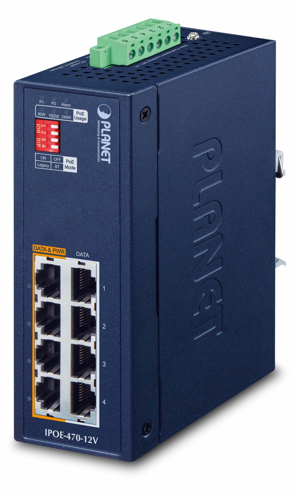 Planet Industrial GE 802.3bt PoE++ Injector Hub - Hub - 0,1 Gbps