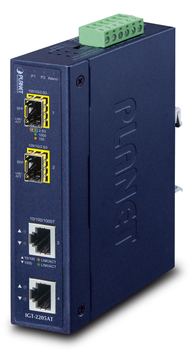 Planet IP30 2x GE to SFP Media Converter IGT-2205AT - Converter - Glasfaser (LWL) von LumaTech