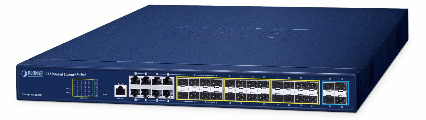 Planet Managed Switch w/Redundant Power GS-6311-16S - Switch - 1 Gbps