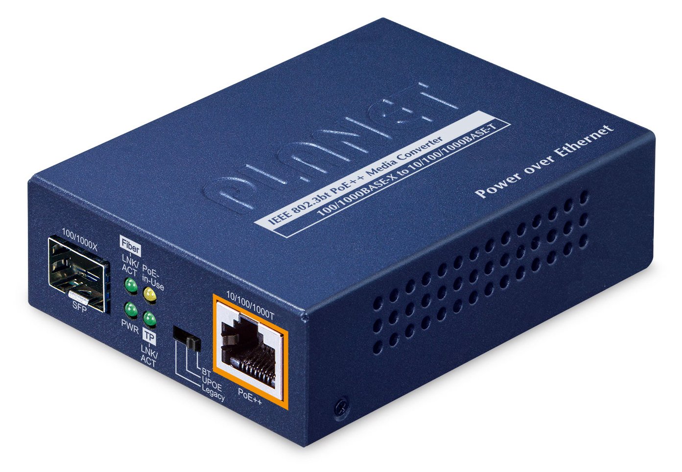 Planet Mediakonverter SFP to GE PoE++ 95W GUP-805A-60W - Converter - WLAN