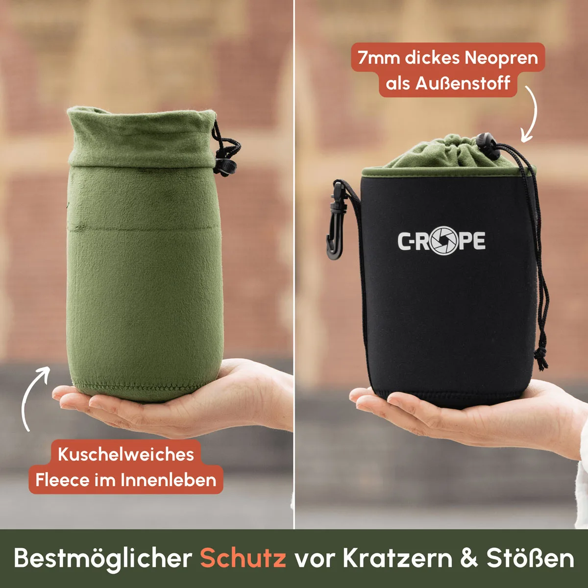 C-ROPE Objektivbeutel V2 Schwarz Variation XL 25x12cm retail, Ansicht 2