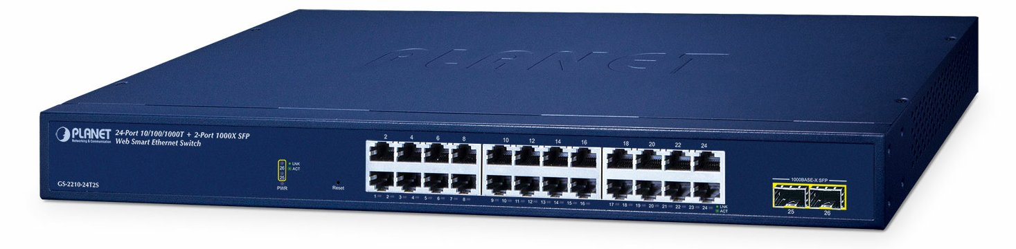 Planet Web Smart Switch GS-2210-24T2S - Switch - 1 Gbps