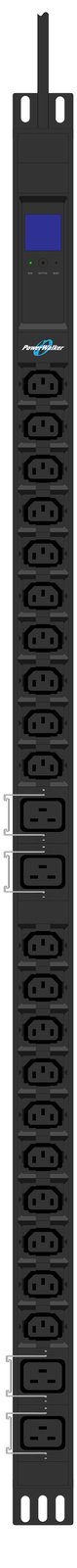 PowerWalker 10133028 - Messgerät - 0U - Senkrecht - Schwarz - 24 AC-Ausgänge - C13-Koppler - C19-Koppler