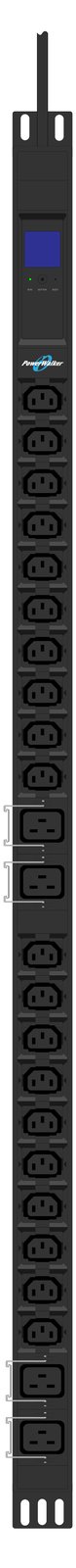 PowerWalker 10133030 - Messgerät - 0U - Senkrecht - Schwarz - 24 AC-Ausgänge - C13-Koppler - C19-Koppler