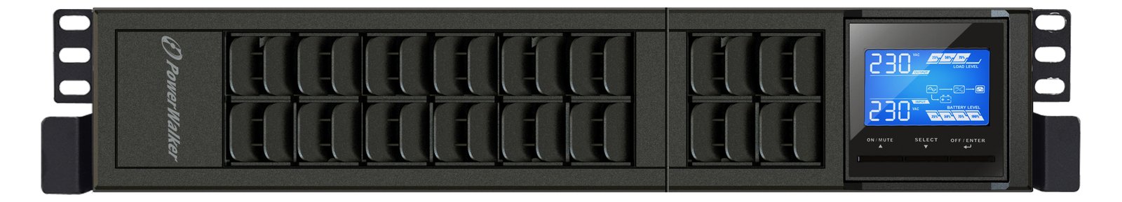 PowerWalker VFI 1000 CRS - USV (in Rack montierbar/extern) - 800 Watt - 1000 VA - RS-232, USB - Ausgänge: 3 - 2U - 19