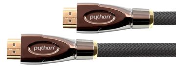 PYTHON Anschlusskabel HDMI 2.0 Kabel 4K2K / UHD 60Hz - 24K vergoldete Kontakte - OFC - Nylongeflecht schwarz - 1m von LumaTech