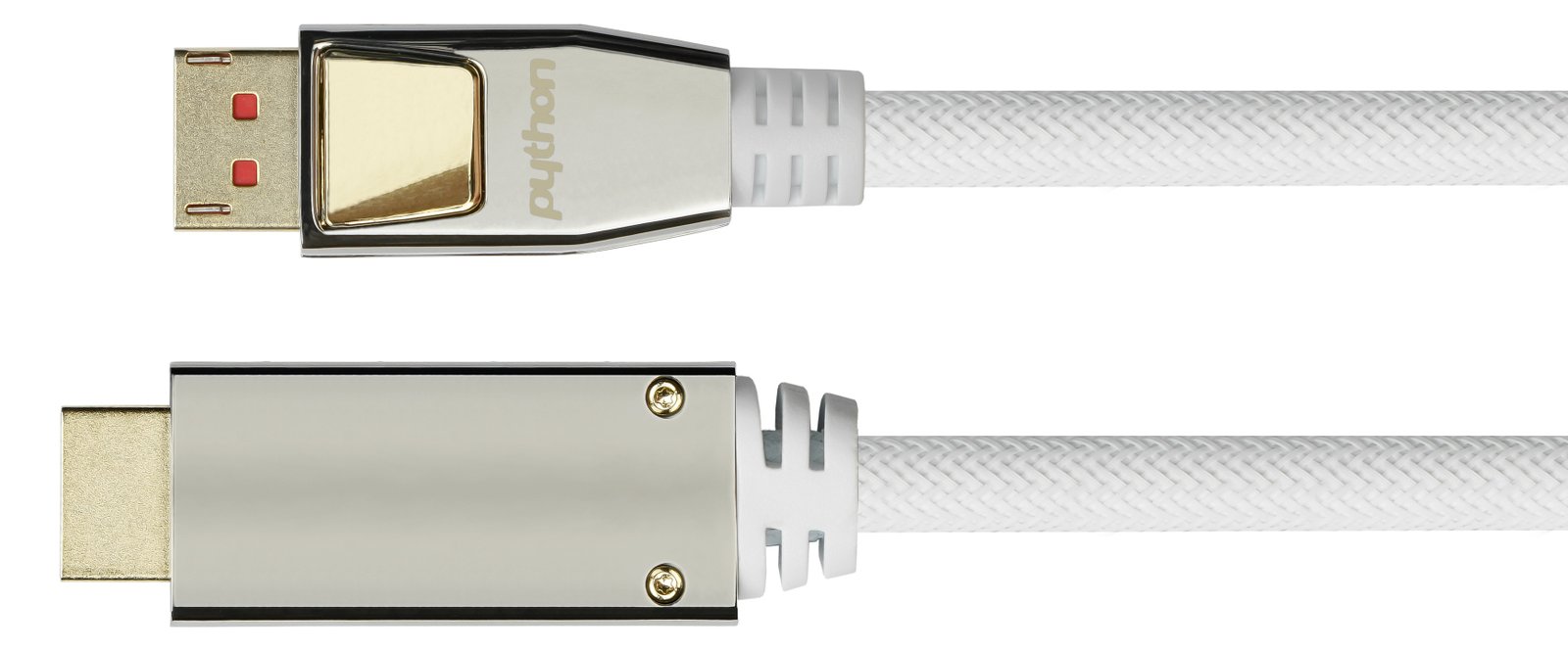 PYTHON DisplayPort 1.4 an HDMI 2.0 Kabel Nylong. weiß - Kabel - Digital/Display/Video