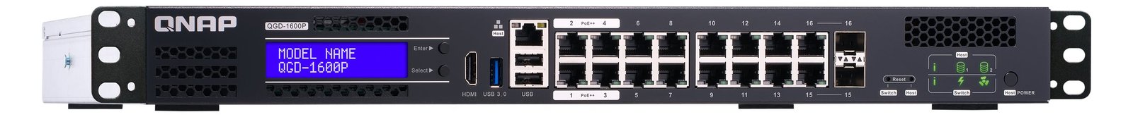 QNAP QGD-1600P - Switch - Smart - 4 x 10/100/1000 (PoE++)