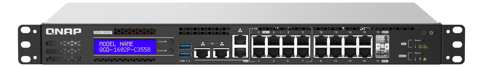 QNAP QGD-1602P - Switch - Smart - 4 x 100/1000/2.5G (PoE++)