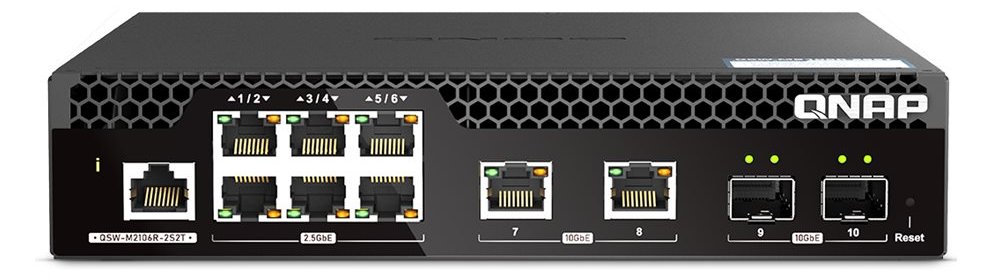 QNAP QSW-M2106R-2S2T - Managed - L2 - 10G Ethernet (100/1000/10000) - Rack-Einbau - 1U