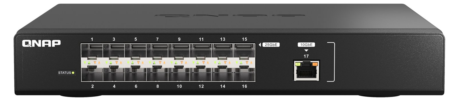 QNAP QSW-M5216-1T - Switch - managed - 16 x 25 Gigabit SFP28 + 1 x 10 Gigabit Ethernet